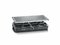 Severin RG 2372 Raclette-Partygrill mit Naturgrillstein 8 Pfännchen