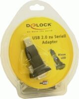 Delock USB 2.0 to Serial Adapter - Black - USB Type-A - DB-9