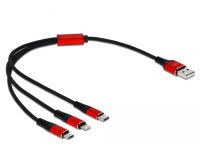 DELOCK USB 3in1 Ladekabel für Lightning/Micro-USB/USB C 30cm (85891)