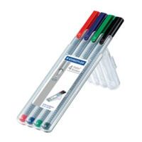 STAEDTLER 334 SB4 - Black - Blue - Green - Red - Grey - Polypropylene (PP) - Triangle - Water-based ink - Metal