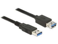 DELOCK USB Verl. USB3.0 A -> A St/Bu 2.00m schwarz (85056)