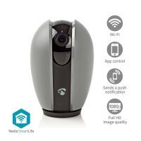 Nedis SmartLife Innenkamera / Wi-Fi / Full HD 1080p / Pan tilt / Cloud Storage (optional) / microSD (not enthalten) / mit Bewegungssensor / Nachtsicht / Android™ / IOS / Dunkelgrau / Weiss