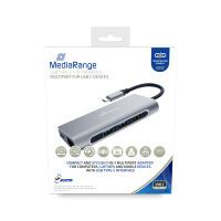 MEDIARANGE MRCS510 - USB 3.2 Gen 1 (3.1 Gen 1) Type-C - USB 3.2 Gen 1 (3.1 Gen 1) Type-A - USB 3.2 Gen 1 (3.1 Gen 1) Type-C - 3840 x 2160 pixels - SD,SDHC,SDXC - 5000 Mbit/s - Silver