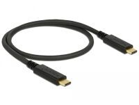 DELOCK Kabel USB 3.1 Gen2 C > C E-Marker 3A 0.5m schwarz (83042)