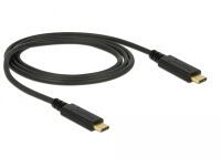 DELOCK Kabel USB 3.1 Gen2 C > C E-Marker 3A 1.0m schwarz (83661)