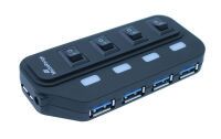 MediaRange USB-HUB 4-Port USB 3.0 extern schwarz (MRCS505)