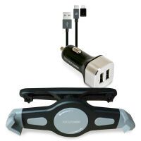 RealPower KFZ-Ladegerät Set + Kabel + Halterung Tablet (168188)