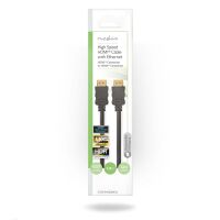 Nedis High Speed ​​HDMI ™ Kabel mit Ethernet / HDMI™ Stecker / HDMI™ Stecker / 4K@30Hz / ARC / 10.2 Gbps / 1.00 m / rund / PVC / Schwarz / Umschlag