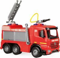 LENA, Feuerwehr zum Aufsitzen mit Wasserspritze, GIGA TRUCKS, 66cm, rot, 2158	
