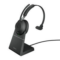 Jabra Evolve2 65 USB-A UC Mono with Charging Stand - Black - Wireless - Office/Call center - 20 - 20000 Hz - 99.2 g - Headset - Black