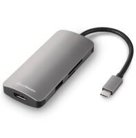 Sharkoon USB 3.0 Type C Multiport Adapter - USB 3.2 Gen 1 (3.1 Gen 1) Type-C - HDMI,USB 3.2 Gen 1 (3.1 Gen 1) Type-A,USB 3.2 Gen 1 (3.1 Gen 1) Type-C - USB 3.2 Gen 1 (3.1 Gen 1) - MMC,SD - 5000 Mbit/s - Grey