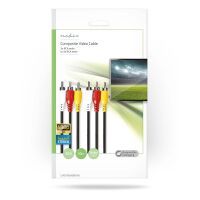 Nedis Composite-Videokabel| 3x Cinch-Stecker|| Vernickelt| 480p| 10
