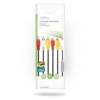 Nedis Composite-Videokabel| 3x Cinch-Stecker| Cinch Buchse| Vernickelt| 480p| 5.00