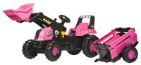 Rolly Pink Junior Traktor mit Greifer & Anhänger