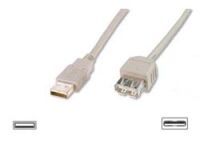 DIGITUS USB 2.0 Verlängerungskabel Typ A -A St/Bu 1.8m,beige (AK-300202-018-E)