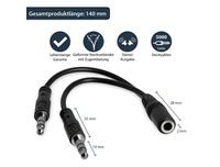 STARTECH.COM 3,5mm Audio Klinke Y Kabel - Headset Splitter - 1 x 3,5mm Buchse 2 x 3,5mm Stecker (MUY