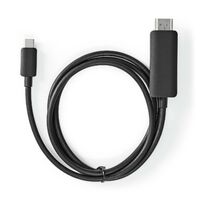 Nedis USB-C™ Adapter / USB 3.2 Gen 1 / USB-C™ Stecker / HDMI™ Stecker / 4K@60Hz / 2.00 m / Rund / Vernickelt / PVC / Schwarz / Box