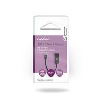 Nedis USB-C™ Adapter / USB 3.2 Gen 1 / USB-C™ Stecker / DisplayPort Buchse / 8K@30Hz / 0.20 m / Rund / Vernickelt / PVC / Schwarz / Box