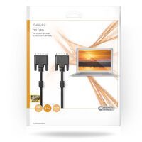 Nedis DVI-Kabel / DVI-D 24+1-Pin Stecker / DVI-D 24+1-Pin Stecker / 2560x1600 / Vernickelt / 3.00 m / Gerade / PVC / Schwarz / Umschlag