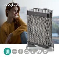 Nedis Keramik-PTC-Heizlüfter| 1000 1500 W| 2 Wärme Modes| Verstellbares Thermostat|