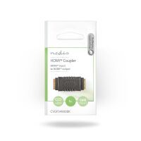 Nedis HDMI™ -Adapter / HDMI™ Buchse / HDMI™ Buchse / Vergoldet / Gerade / ABS / Schwarz / 1 Stück / Plastikbeutel