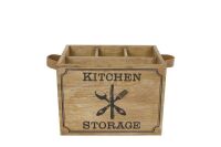 BESTECKKASTEN HOLZ 17X12,5X12,5CM