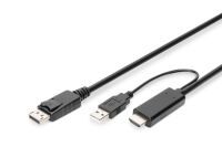 DIGITUS 4K HDMI Adapterkabel - HDMI auf DisplayPort 2m (AK-330111-020-S)