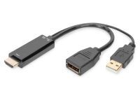 DIGITUS Adapter HDMI A -> DisplayPort St/Bu 4K 0,2m schwarz (AK-330101-002-S)