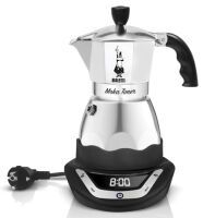 Bialetti Moka Timer - Electric moka pot - Ground coffee - Black,Silver