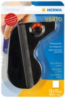 HERMA Tab dispenser Vario - permanent - black - 1000 paper stickers - Black