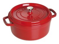 Staub La Cocotte 24cm rund, Kirsch-rot, Gusseisen Auflaufformen + Bräter