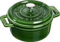 Staub Mini Cocotte 10cm rund Basilikum-grün, Gusseisen Auflaufformen + Bräter