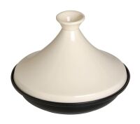 Staub Tajine 20cm rund cream, Gusseisen Auflaufformen + Bräter