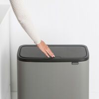 Brabantia Mülleimer Bo Touch Bin Mineral Concrete Grey, 3 x 11 L Trennmülleimer