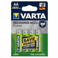 Varta Rechargeable ACCU AA 2600mAh - Rechargeable battery - Nickel-Metal Hydride (NiMH) - 1.2 V - 4 pc(s) - 2600 mAh - Green,Silver