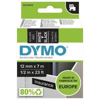 Dymo D1 Schriftband 12 mm x 7 m weiß auf schwarz           45021 Zubehör Beschriftungsgeräte