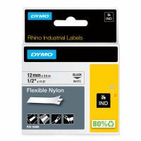 Dymo Rhino Band IND, Nylon 12 mm x 3,5 m schwarz auf weiß Zubehör Beschriftungsgeräte