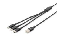 DIGITUS Kabel 3-in-1 Kabel USB-A auf Lightning/MicroUSB/USB-C Kabel und Adapter -Kommunikation-