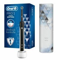 Oral-B Pro 1 750 Black Design Edition mit Reiseetui Elektrische Zahnbürste