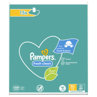 Pampers Fresh Clean Feuchttücher 15 Packungen = 1200 Feuchttücher #BDPG22