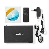 Nedis HDMI ™ Matrix Switch / 4x 4-Port port(s) / DC Power / 1x RS232 / 4x HDMI™ Input / 4x HDMI™ Output / 4K@60Hz / 18 Gbps / ferngesteuert / Metall / Schwarz