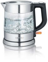 SEVERIN WK 3468 - 1 L - 2200 W - Black - Stainless steel - Transparent - Glass - Water level indicator - Overheat protection