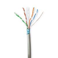 Nedis Netzwerk-Kabel Rollen / CAT6 / Litzenleitung / F/UTP / CCA / 100 m / Innen / Rund / PVC / Grau / Pull Box - ausziehbar
