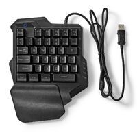 Nedis Wired Gaming Keyboard / USB Type-A / Folientasten / RGB / Einhändig / Universal / Stromversorgung über USB / Netzkabellänge: 1.60 m / Gaming