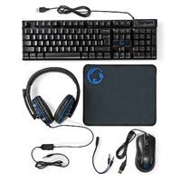 Nedis Gaming Combo Kit / 5-in-1 / Tastatur, Headset, Maus und Mauspad / Schwarz / QWERTY / US-Layout