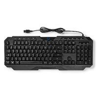Nedis Wired Gaming Keyboard / USB Type-A / Folientasten / LED / AZERTY / FR-Layout / Stromversorgung über USB / Netzkabellänge: 1.30 m / Multimedia