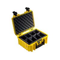 B&W Outdoor Case Type 3000 gelb    mit Facheinteilung Koffer - Foto & Video