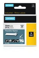 Dymo Rhino Band IND, Nylon 19 mm x 3,5 m schwarz auf weiß Zubehör Beschriftungsgeräte