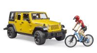 Bruder Jeep Wrangler Rubicon Unlimited mit Mountainbike und Radfahrer 02543