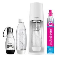 SodaStream Trinkwasser-Sprudler 1012813490 Terra Vorteilspack mit 3 Flaschen weiß